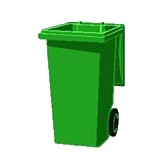 green household waste bin