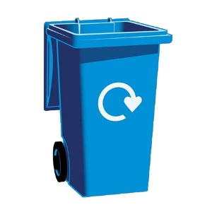 blue recycle bin