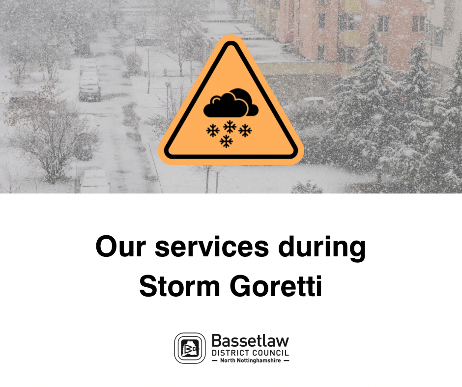 Snow warning sign.