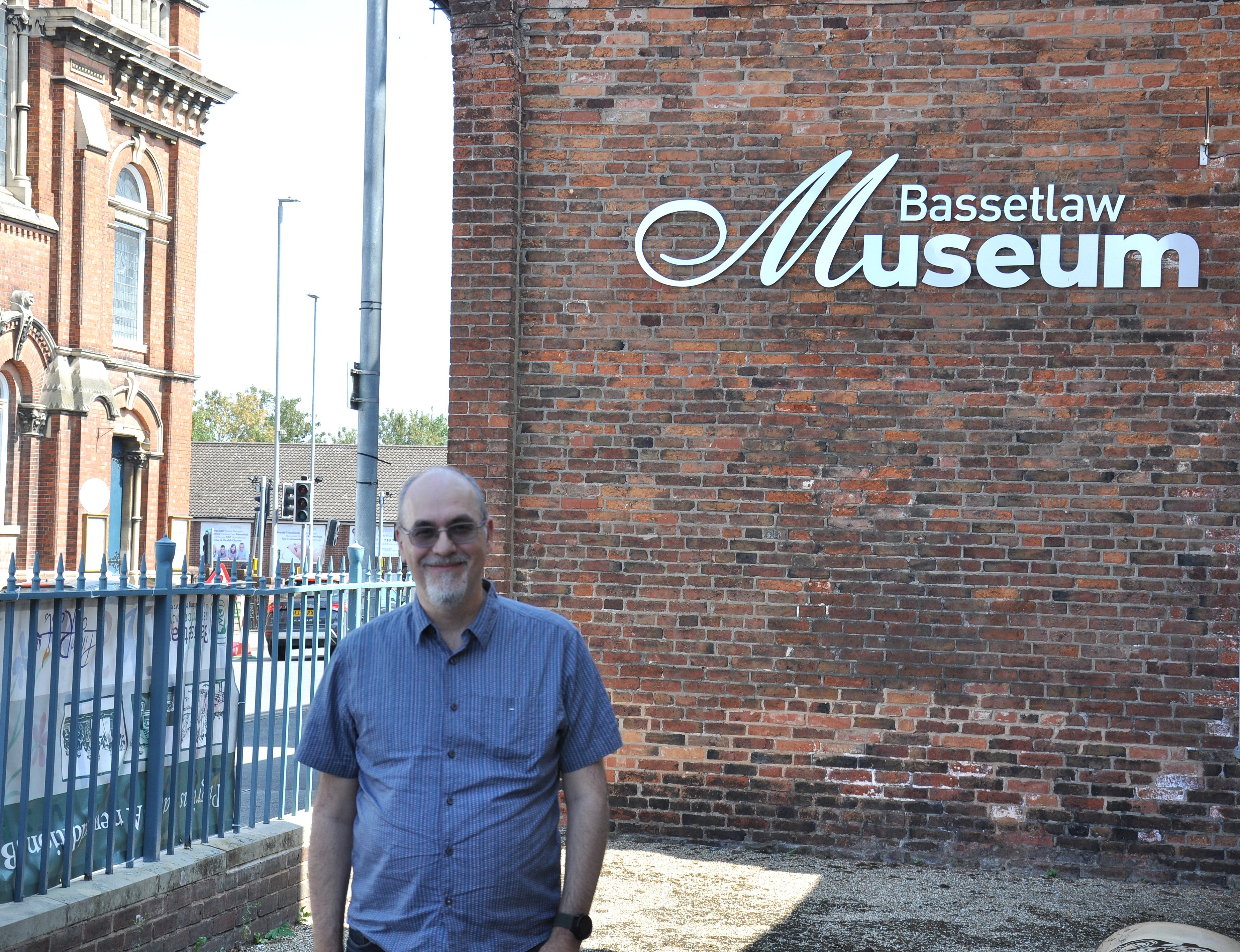 Mike Galer, Museum Curator, stood outside of Bassetlaw Museum