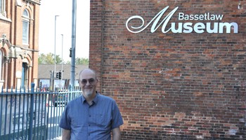 Mike Galer, Museum Curator, stood outside of Bassetlaw Museum