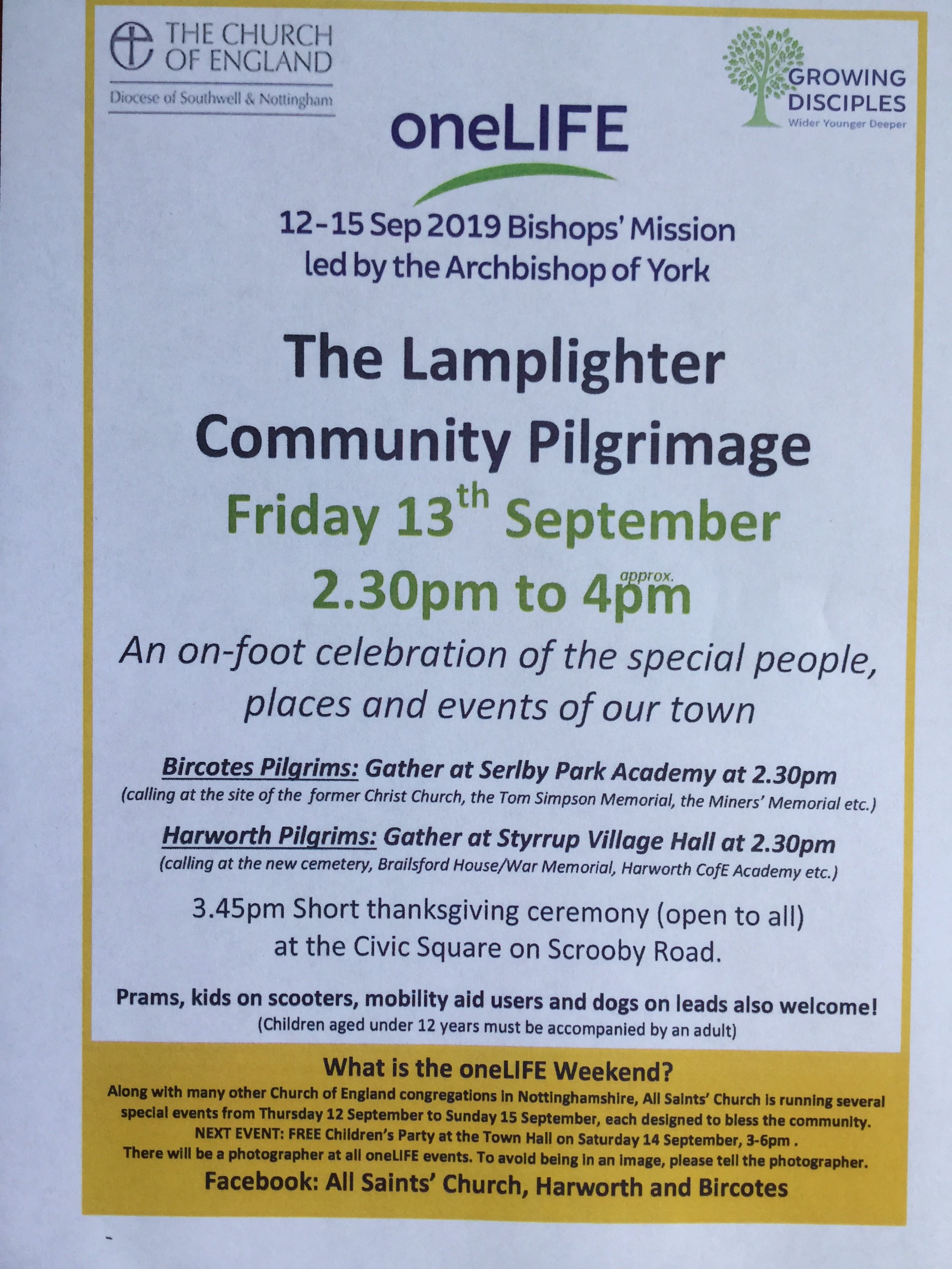 The Lamplighter Community Pilgrimage - a oneLIFE Weekend event event.