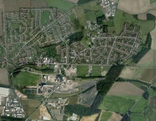 Arial view of Harworth and Bircotes