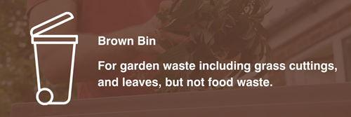 Brown garden waste bin