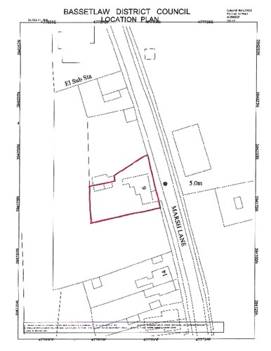 Marsh Lane, Misterton outline map