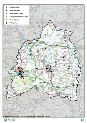 Bassetlaw map of licensed premises for gambling