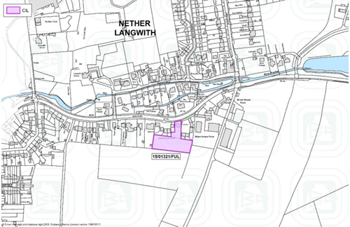 Map of Langold showing developments where CIL monies have been collected from since adoption