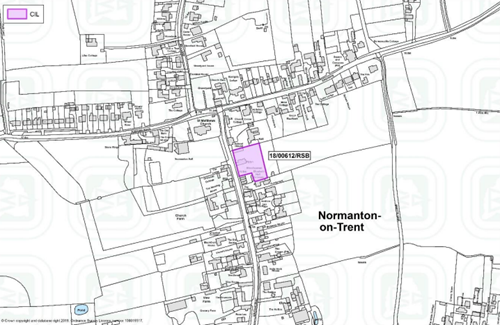 Map of Nether Langwith showing developments where CIL monies have been collected from since adoption