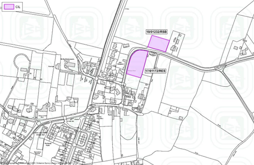 Map of Sutton-cum-Lound showing developments where CIL monies have been collected from since adoption