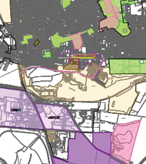 Extract from the Local Plan Publication Draft (2021) with the proposed extension to the Town Centre (HB01)