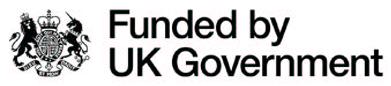 Funded by UK Government logo.