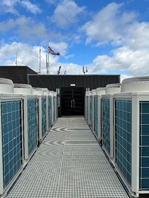 Energy efficiency works on the roof of Queen's Buildings in Worksop