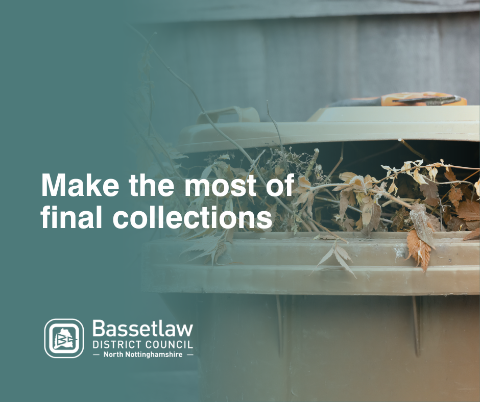Garden waste in a brown wheeled bin.