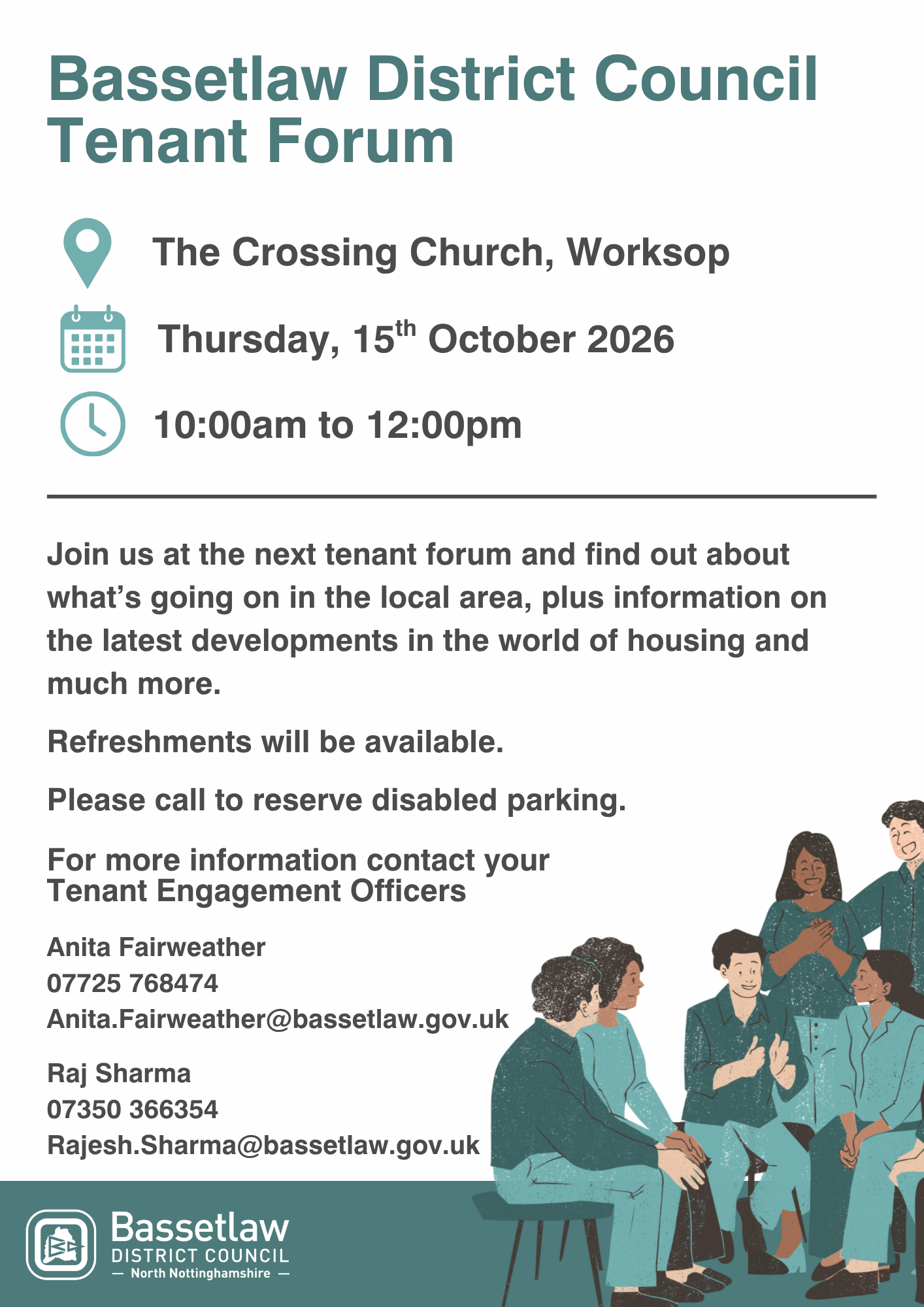 Promotional poster for the Bassetlaw Tenant Forum.