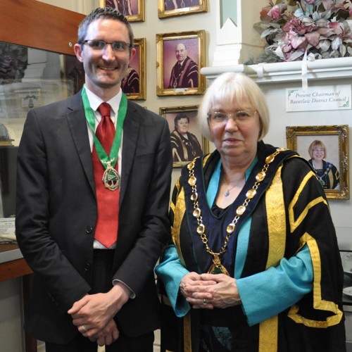 Councillor David Naylor, vice chair of the council, with Chair of the Council, councillor Sybil Fielding