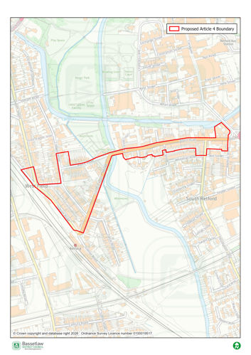 Map showing the proposed Article 4 boundary for Retford.
