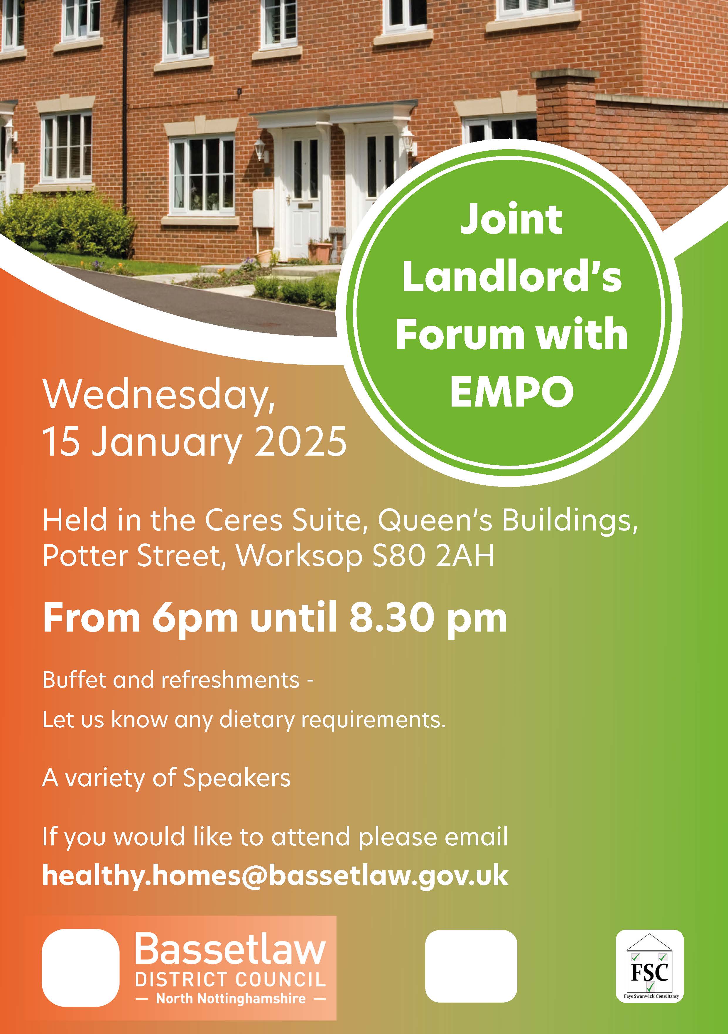 Informational poster promoting the Joint Landlord's Forum..