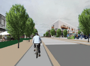 Concept art of Scrooby Road after the Market Square extension