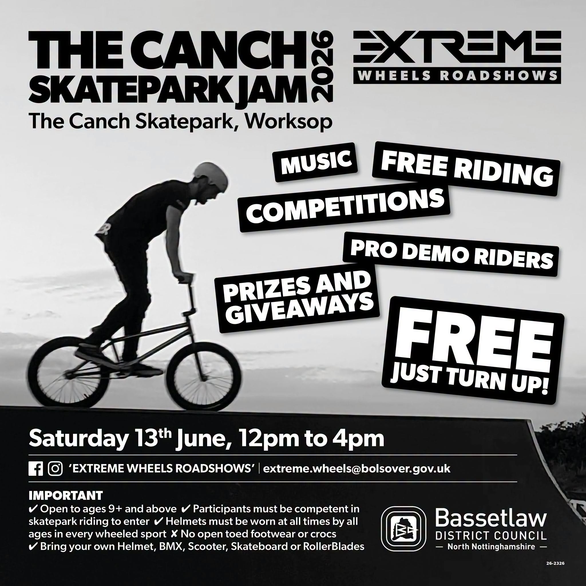 The Canch Skatepark Jam 2026- Xtreme Wheels Roadshow poster. 